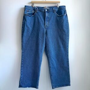 Levi’s Premium Ribcage Straight Ankle Denim Jeans High Rise Button Fly Size 20W